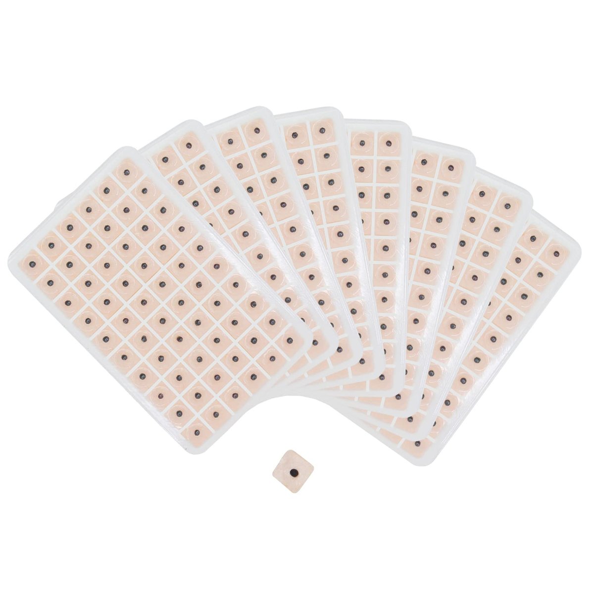 Ear Seeds Auricular Sticker Set – 420-teiliges Akupunktur-Set mit Ohrsamen, Ohrkarte und Pinzette