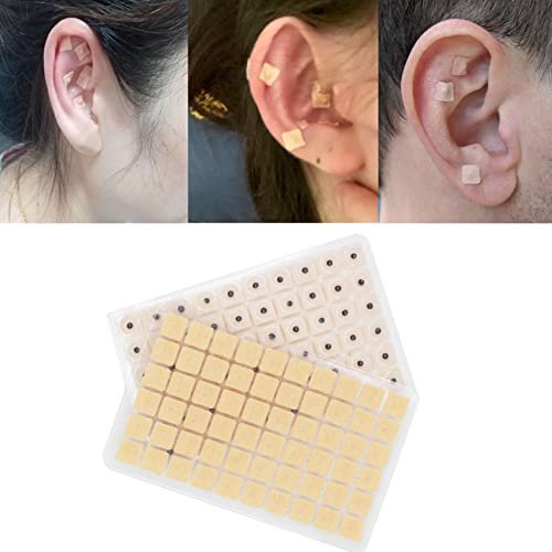 Ear Seeds Auricular Sticker Set – 420-teiliges Akupunktur-Set mit Ohrsamen, Ohrkarte und Pinzette