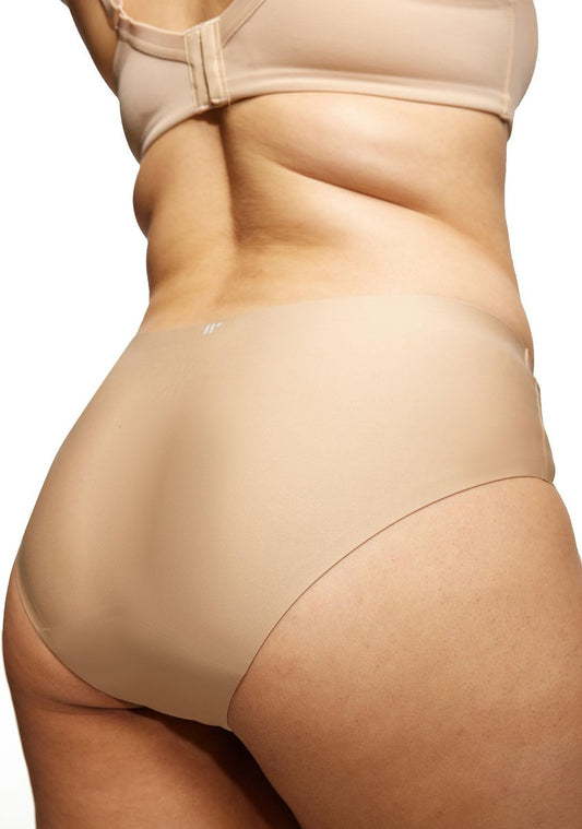 STRAWBERRY WEEKS LEAKPROOF2.0 Nahtlose Bikini-Periode-Unterwäsche für Damen | Periodenslip hält 6 Tampons | Auslaufschutz-Unterwäsche bei leichter Inkontinenz (S/M, Beige)