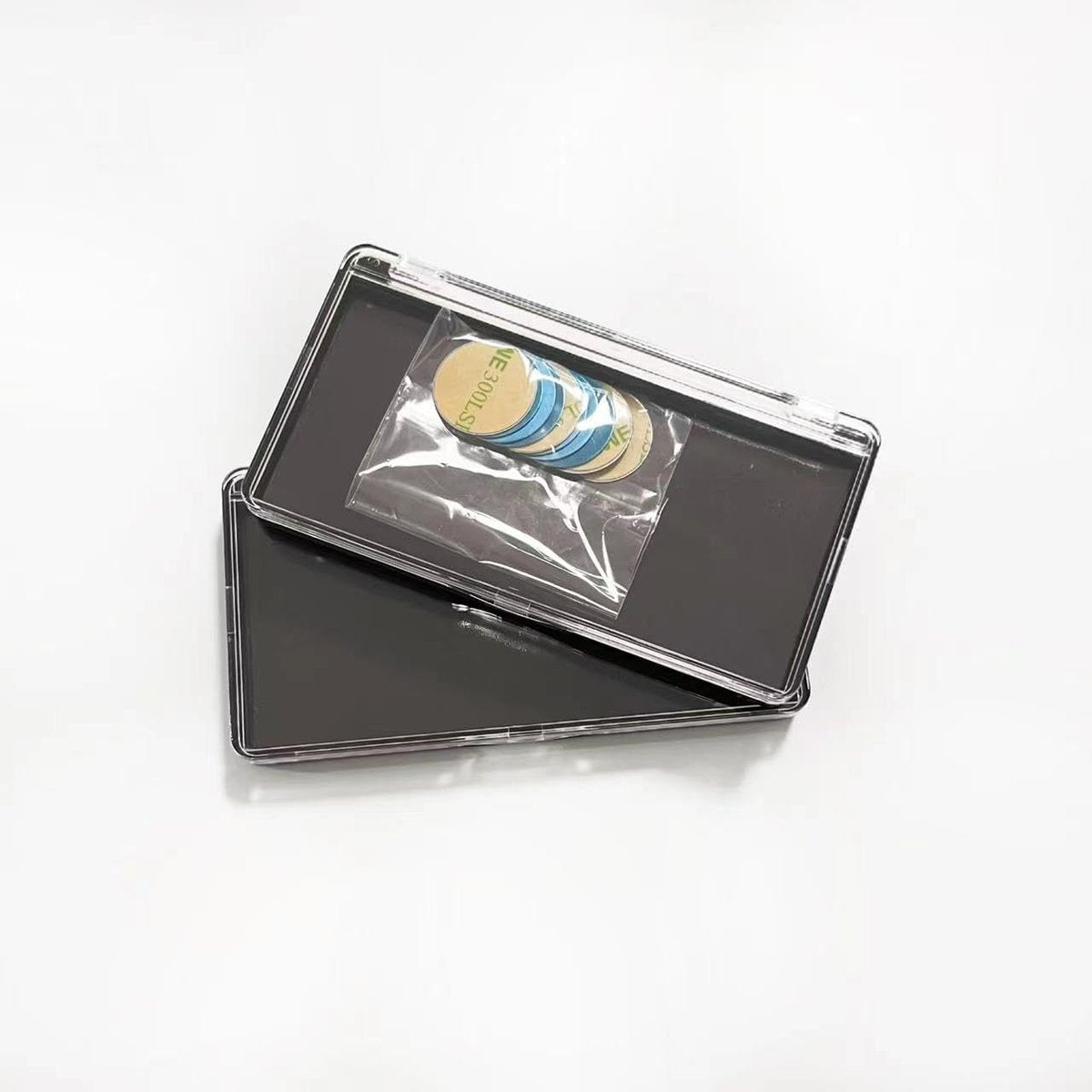 2er-Set Rechteckige Mini Magnet-Palette für Make-up – Lidschatten, Blush, Puder Aufbewahrung mit 10 Metallstickern