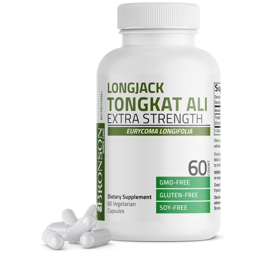 Bronson Longjack Tongkat Ali Extra Strength – 60 vegane Kapseln zur Unterstützung des Testosteronspiegels