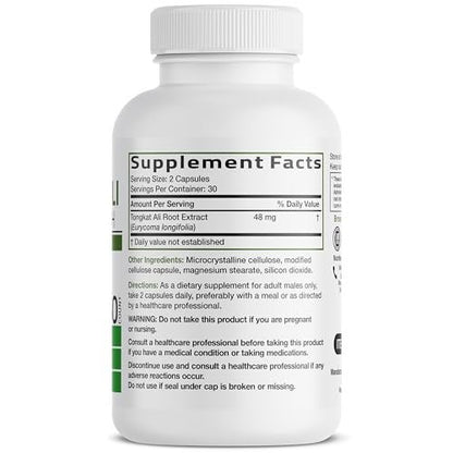 Bronson Longjack Tongkat Ali Extra Strength – 60 vegane Kapseln zur Unterstützung des Testosteronspiegels