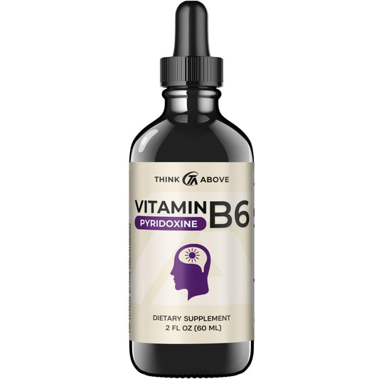 Think Above Vitamin B6 Flüssigtropfen - Pyridoxinhydrochlorid - 17 mg 1000% RDA - Ohne Füllstoffe - 30-Tage-Vorrat - (60 ml) für Erwachsene