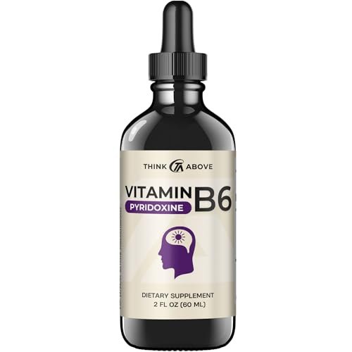 Think Above Vitamin B6 Flüssigtropfen - Pyridoxinhydrochlorid - 17 mg 1000% RDA - Ohne Füllstoffe - 30-Tage-Vorrat - (60 ml) für Erwachsene
