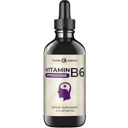 Think Above Vitamin B6 Flüssigtropfen - Pyridoxinhydrochlorid - 17 mg 1000% RDA - Ohne Füllstoffe - 30-Tage-Vorrat - (60 ml) für Erwachsene
