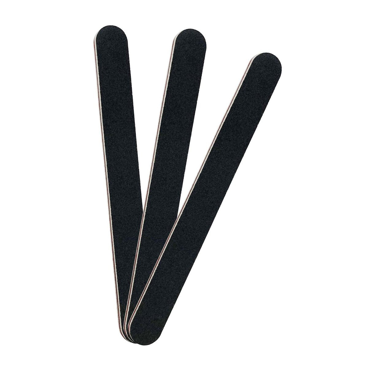 3er-Pack Professionelle Feilen, 100/180 Grip Nagelfeile für Acryl- und Naturnägel, Wiederverwendbar, Schwarz