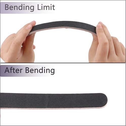 24 Stück professionelle Emery Boards – 100/180 Grit Nagelfeilen für Acryl- und Naturnägel, Schwarz