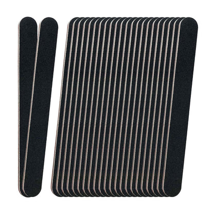 24 Stück professionelle Emery Boards – 100/180 Grit Nagelfeilen für Acryl- und Naturnägel, Schwarz