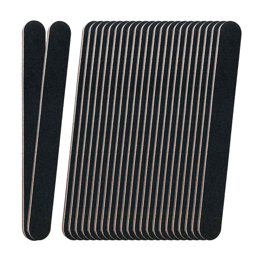 24 Stück professionelle Emery Boards – 100/180 Grit Nagelfeilen für Acryl- und Naturnägel, Schwarz