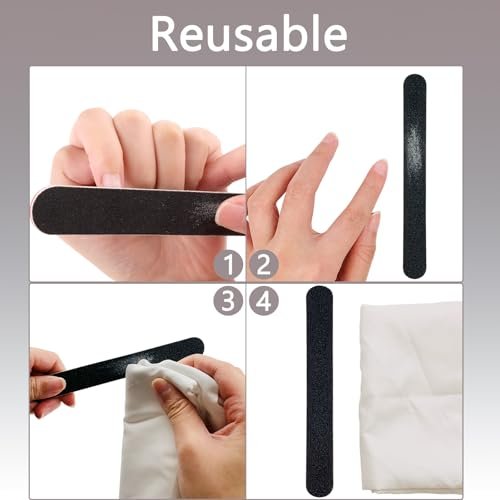 24 Stück professionelle Emery Boards – 100/180 Grit Nagelfeilen für Acryl- und Naturnägel, Schwarz