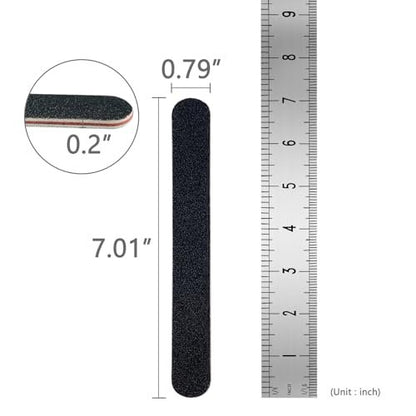 24 Stück professionelle Emery Boards – 100/180 Grit Nagelfeilen für Acryl- und Naturnägel, Schwarz