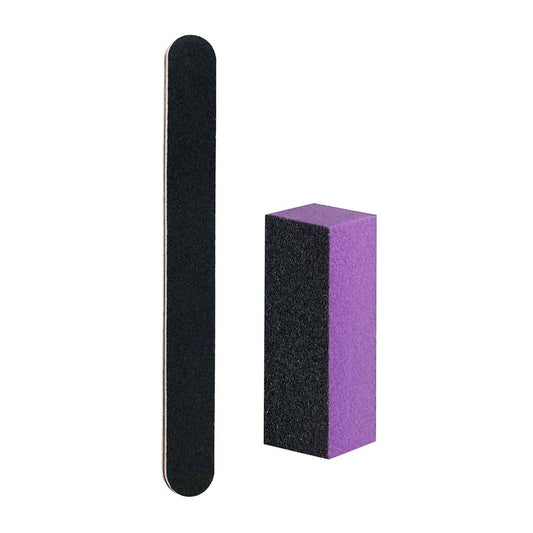 Professioneller Nagelfeilen- und Buffer-Block – Maniküre-Set 100/180 Grit, Schwarz