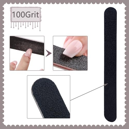 Professioneller Nagelfeilen- und Buffer-Block – Maniküre-Set 100/180 Grit, Schwarz