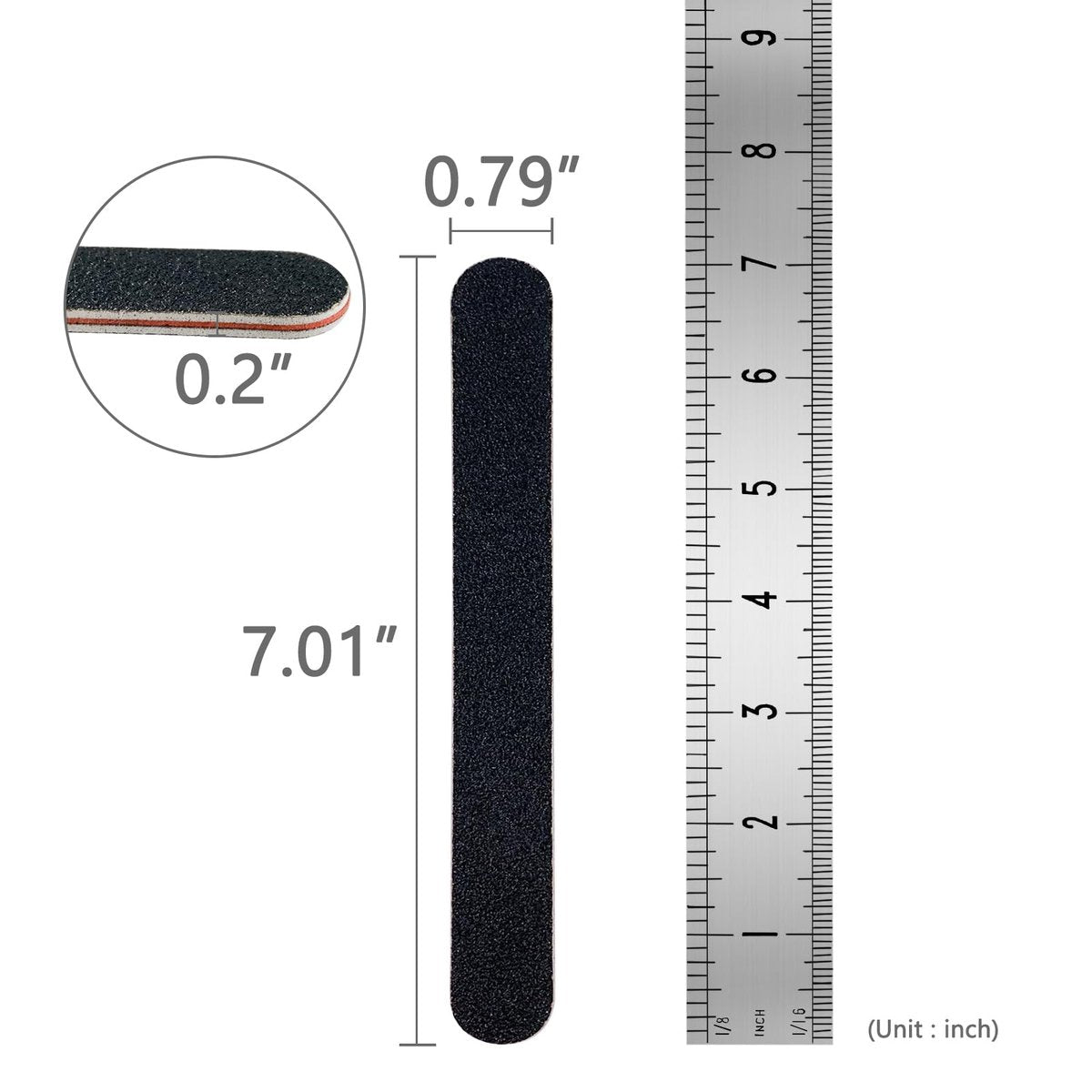 30-teiliges Profi-Nagelfeilen-Set 100/180 Grit – Schwarz