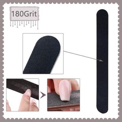 30-teiliges Profi-Nagelfeilen-Set 100/180 Grit – Schwarz