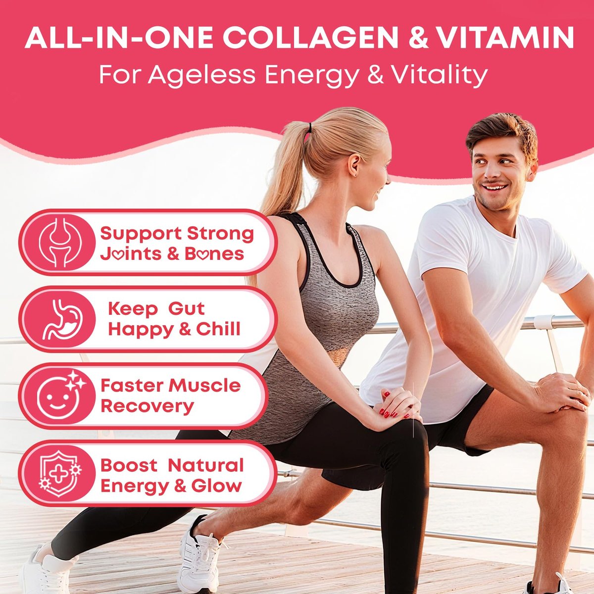 Vazatisi Kollagen-Peptid-Gummis für Frauen & Männer, Zuckerfrei, Hydrolysiertes Kollagen mit Biotin für Haut, Haare, Nägel, Verdauung, Multi-Kollagen-Protein Typ I II III V X mit Hyaluronsäure & Vitamin C, 60 Stück