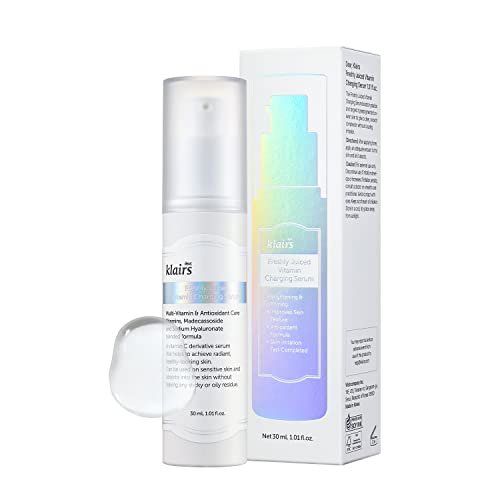 DearKlairs Freshly Juiced Vitamin Charging Serum | Korean Skincare mit 10% 3-O-Ethyl Ascorbic Acid, Niacinamid, ölfreie Textur für empfindliche Haut (1,01 Fl Oz)