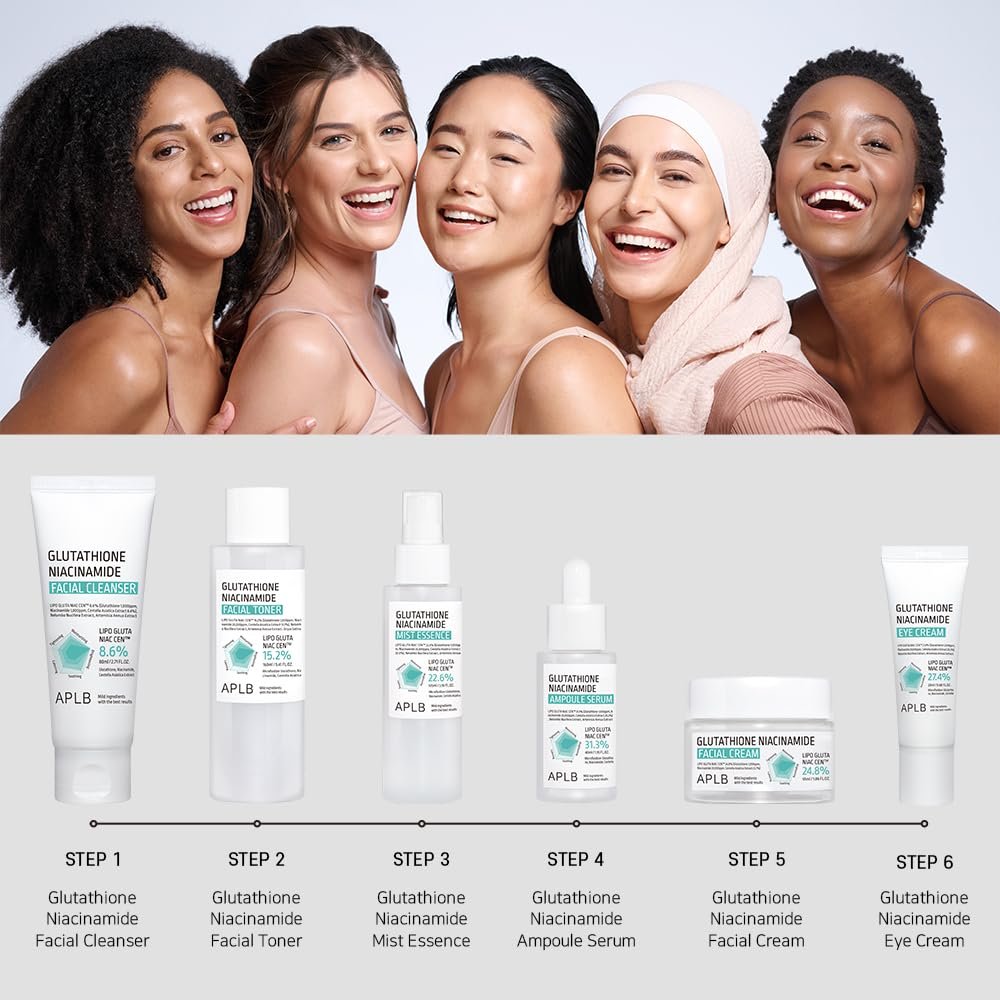 APLB Glutathione Niacinamide Mist Essence | LIPO GLUTA NIAC CEN™ 22,6% 105 ml – Koreanische Gesichtspflege, feuchtigkeitsspendend, revitalisierend für sanfte Haut