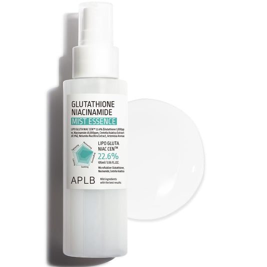 APLB Glutathione Niacinamide Mist Essence | LIPO GLUTA NIAC CEN™ 22,6% 105 ml – Koreanische Gesichtspflege, feuchtigkeitsspendend, revitalisierend für sanfte Haut