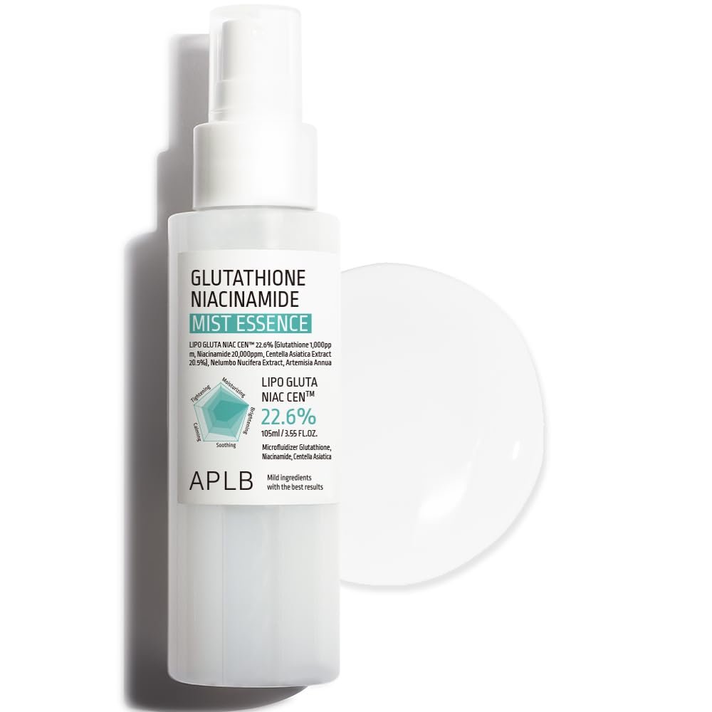APLB Glutathione Niacinamide Mist Essence | LIPO GLUTA NIAC CEN™ 22,6% 105 ml – Koreanische Gesichtspflege, feuchtigkeitsspendend, revitalisierend für sanfte Haut