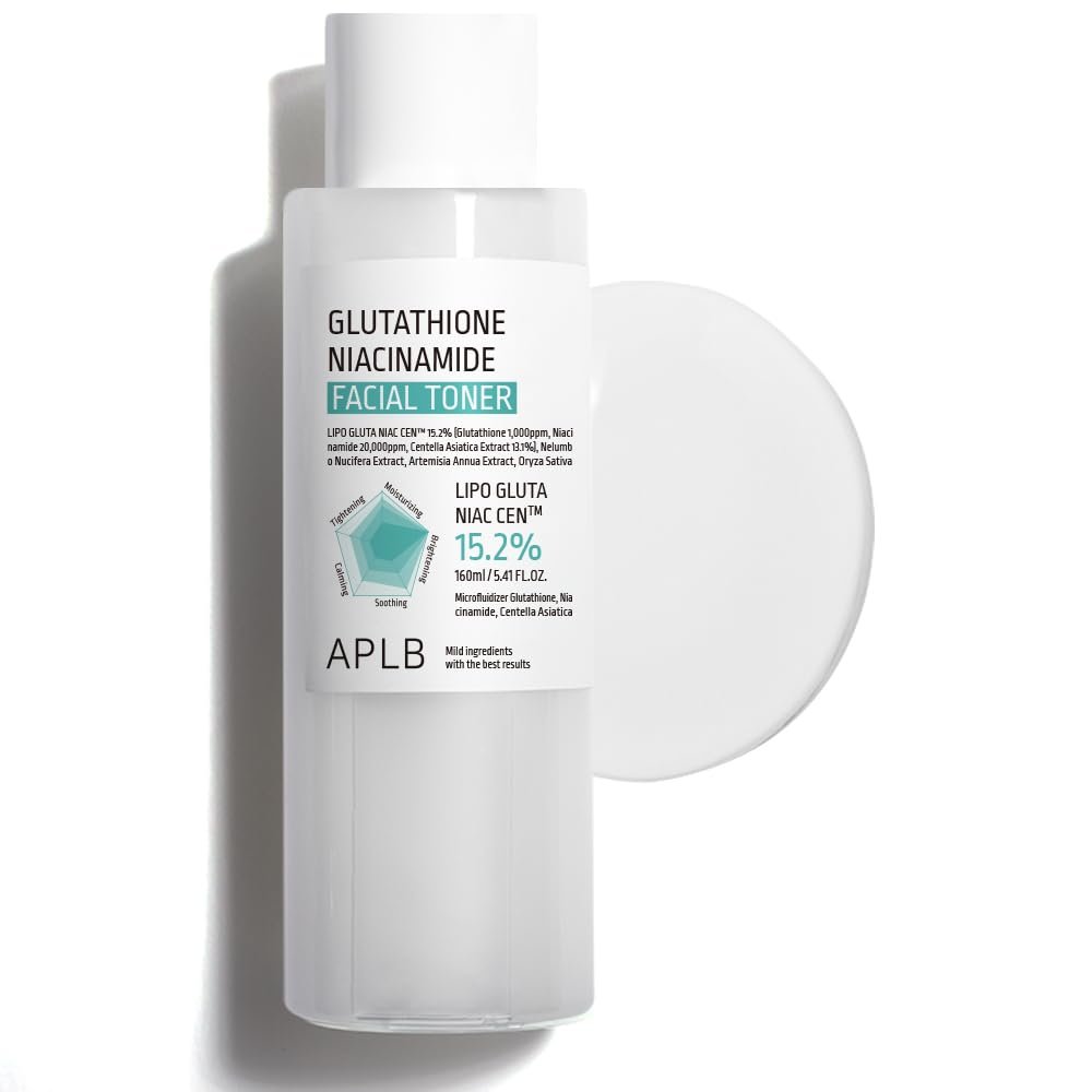 APLB Glutathione Niacinamide Gesichtstoner | LIPO GLUTA NIAC CEN™ 15,2 % 160 ml Koreanische Hautpflege, feuchtigkeitsspendend, revitalisierend, sanft, verbessert die Hautstruktur mit Niacinamid