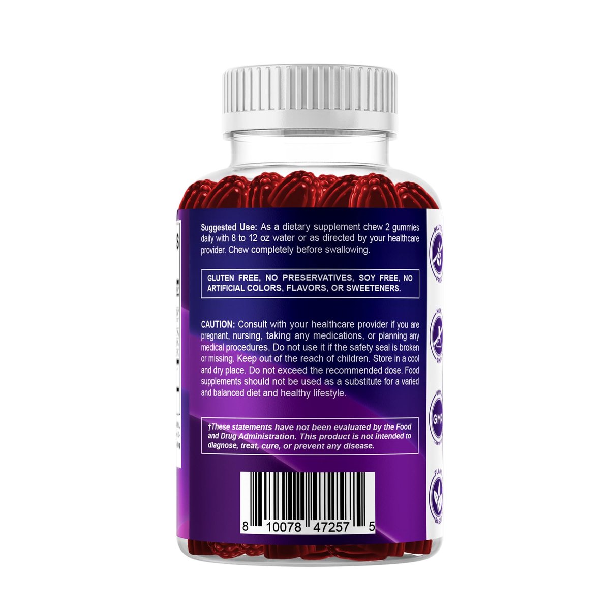 Vitamatic Zuckerfreie 5-HTP 200mg Gummibärchen mit B6 – 60 Stück, auf Pektinbasis – Stimmungsunterstützung & Stressabbau