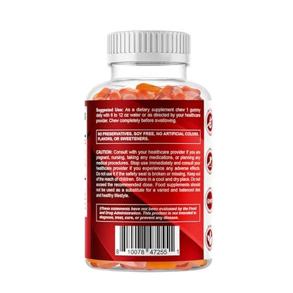 Vitamatic Vitamin A 25.000 IE Gummibärchen – Zuckerfrei mit Retinylpalmitat – 1 Gummibärchen täglich, 120 Portionen – Hochdosierte Vitamin-A-Unterstützung – Natürlicher Erdbeergeschmack – Auf Pektinbasis – 120 Stück