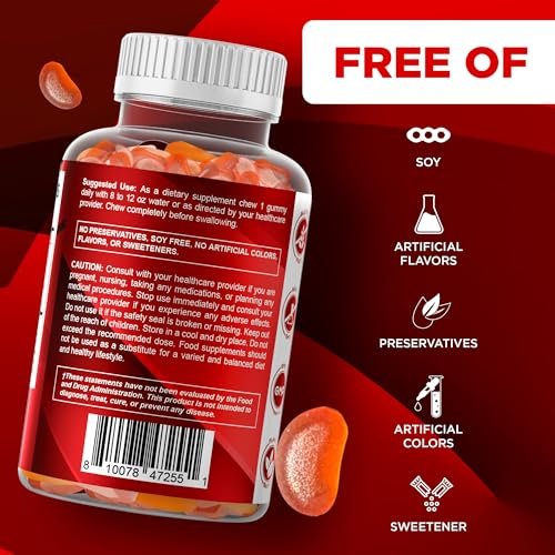 Vitamatic Vitamin A 25.000 IE Gummibärchen – Zuckerfrei mit Retinylpalmitat – 1 Gummibärchen täglich, 120 Portionen – Hochdosierte Vitamin-A-Unterstützung – Natürlicher Erdbeergeschmack – Auf Pektinbasis – 120 Stück