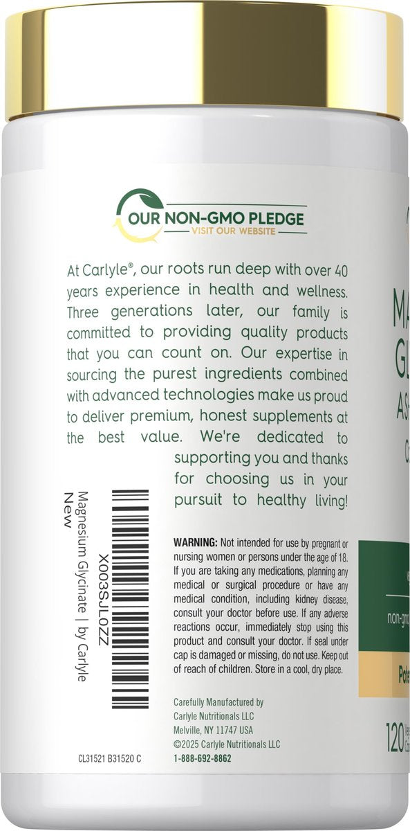 Carlyle Magnesium Glycinat mit Ashwagandha | 120 vegane Kapseln | Potentes Duo | Nahrungsergänzungsmittel