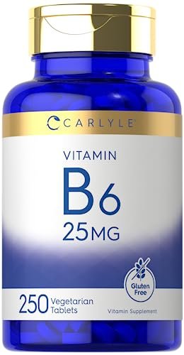 Carlyle Vitamin B6 25 mg | 250 Tabletten | Nahrungsergänzung für Frauen und Männer | als Pyridoxinhydrochlorid | Vegetarisch, Nicht-GVO, Glutenfrei