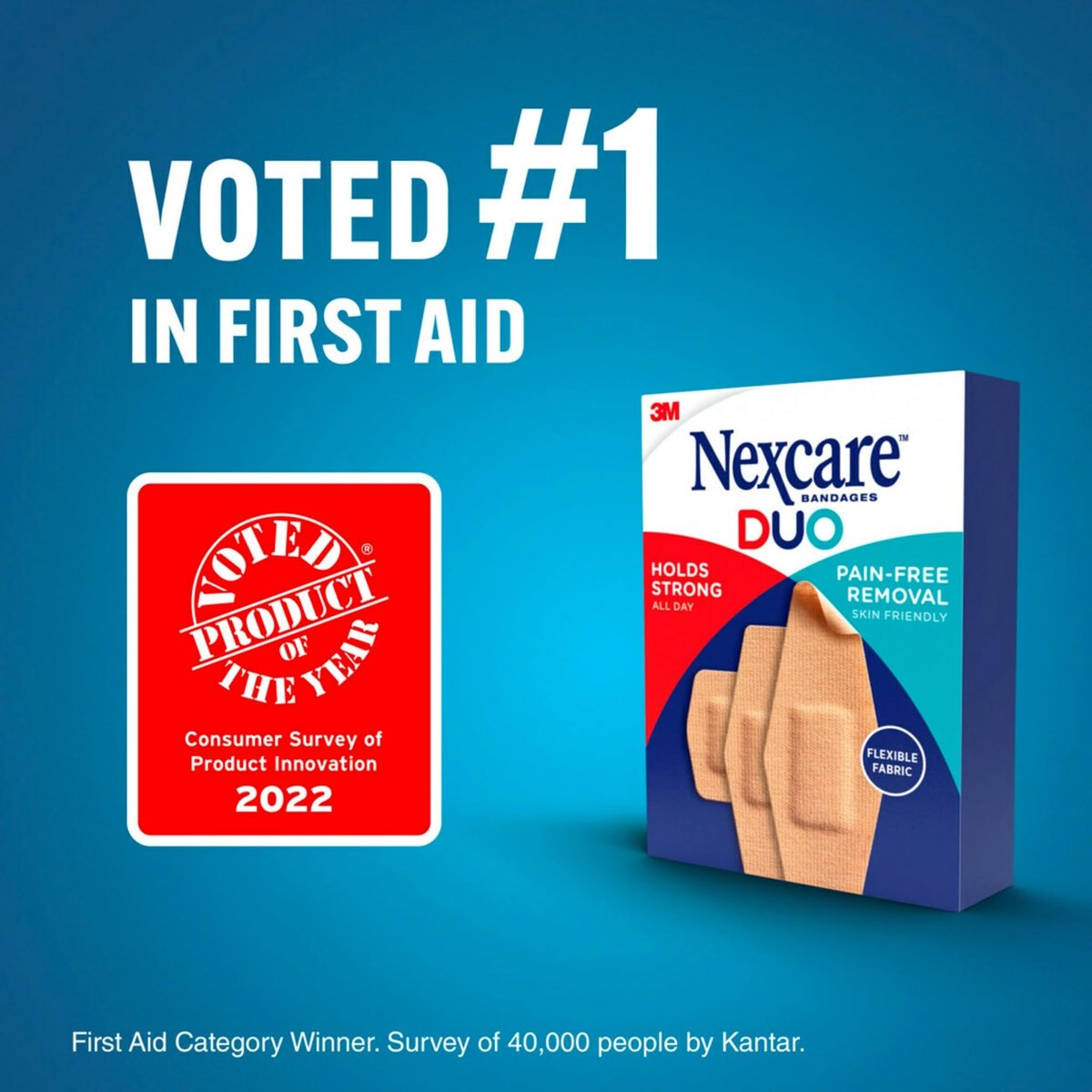 Nexcare Duo Bandagen DSA-16-CA für Knie und Ellenbogen, 16 Stück, hautfarben