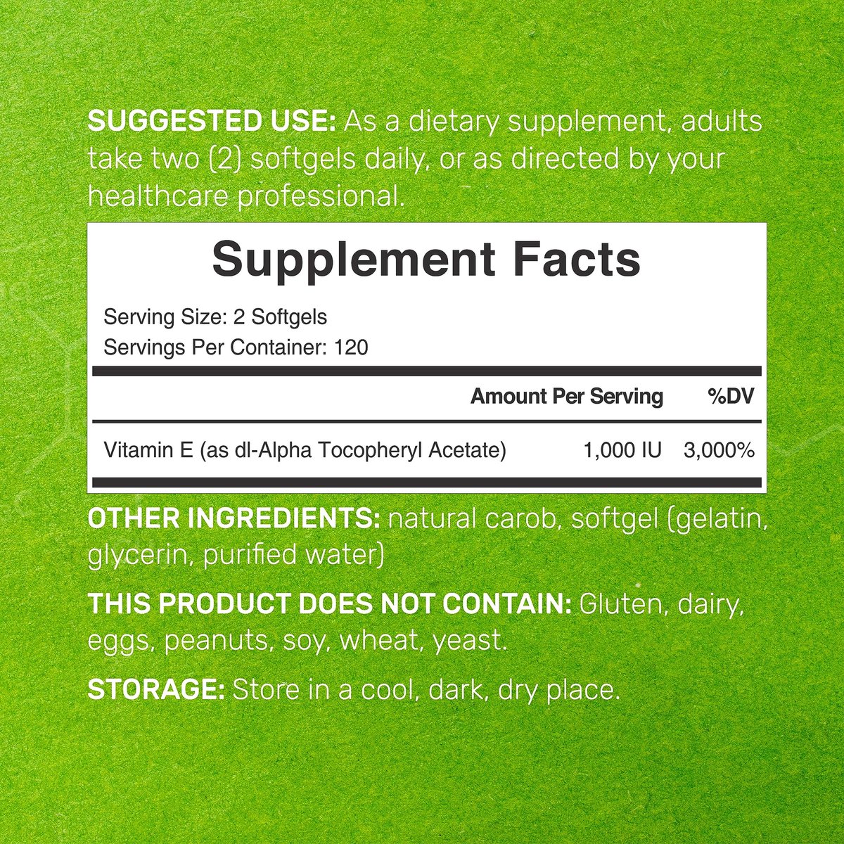 Vitamin E Kapseln, 1.000 IE pro Portion, 240 Weichkapseln – Extra starke antioxidative Unterstützung – Bioverfügbare stabile Form – Für Haut, Herz, Gehirn & Immunsystem – Nicht-GVO