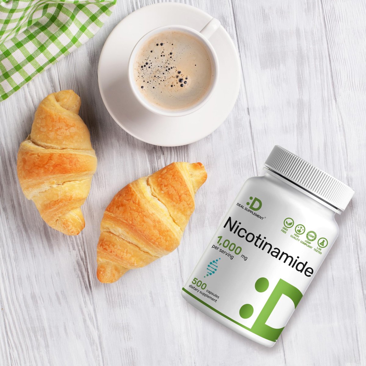 Vitamin B3 Nicotinamid 1.000 mg pro Portion – 500 Kapseln, flushfreies Niacin, essentielles B3 – Unterstützt gesunde Haut & Energieproduktion – Non-GMO