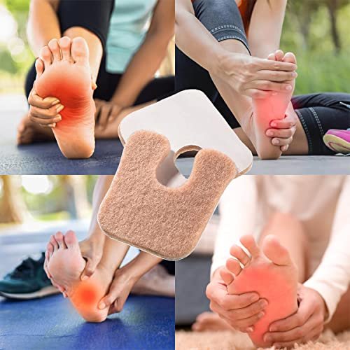30 Stück U-förmige Filz-Hühneraugenpflaster, Metatarsalpolster, Vorfußpolster, Schmerzlinderung, Fußkissen, schützen vor Reibung an Schuhen, selbstklebend, für Damen und Herren