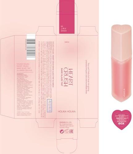HOLIKA HOLIKA Heart Crush Bare Glaze Tint Line 05 Swish – Feuchtigkeitsspendender Lipgloss mit zartem Pink-Finish
