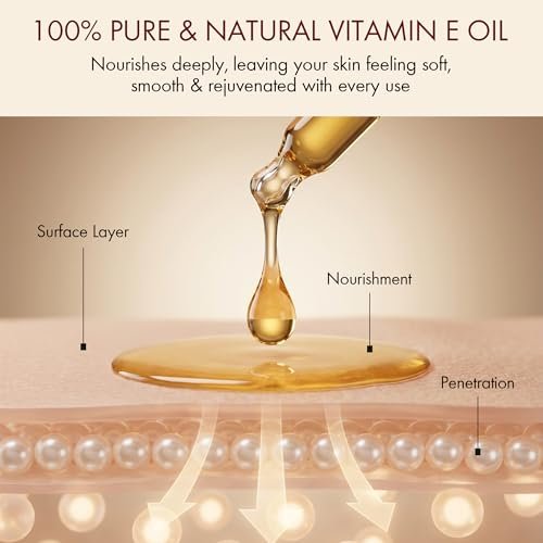Majestic Pure Vitamin E Öl – 100% reines & natürliches Haarwachstumsöl für Wimpern, Augenbrauen, Haut, Gesicht, Nägel & Kopfhaut – Kaltgepresst & Hexanfrei – 240 ml
