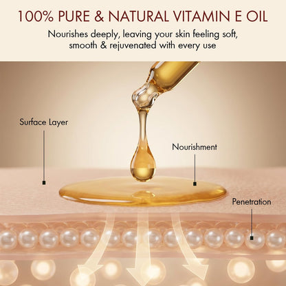 Majestic Pure Vitamin E Öl – 100% reines & natürliches Haarwachstumsöl für Wimpern, Augenbrauen, Haut, Gesicht, Nägel & Kopfhaut – Kaltgepresst & Hexanfrei – 240 ml