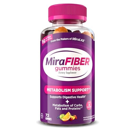 MiraFIBER Gummies – Ballaststoff-Gummibärchen von den Machern von MiraLAX, 8 g pro Portion, zur Unterstützung Ihrer GLP-1-Reise, für Männer & Frauen, präbiotisch, gemischter Fruchtgeschmack, 72 Stück