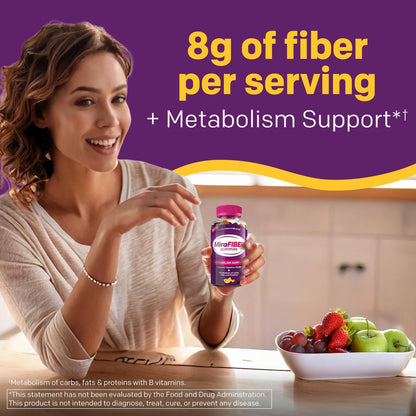 MiraFIBER Gummies – Ballaststoff-Gummibärchen von den Machern von MiraLAX, 8 g pro Portion, zur Unterstützung Ihrer GLP-1-Reise, für Männer & Frauen, präbiotisch, gemischter Fruchtgeschmack, 72 Stück