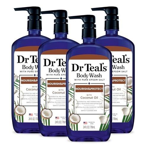 Dr Teal's Körperwasche mit reinem Bittersalz und Kokosnussöl, 24 fl oz (4er-Pack)