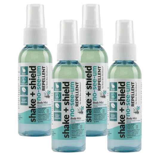 Best Bee Brothers Shake + Shield No-See-Ums Gnat Spray – Nicht fettendes Insektenspray aus pflanzlichen Inhaltsstoffen, 2 oz (4er-Pack)