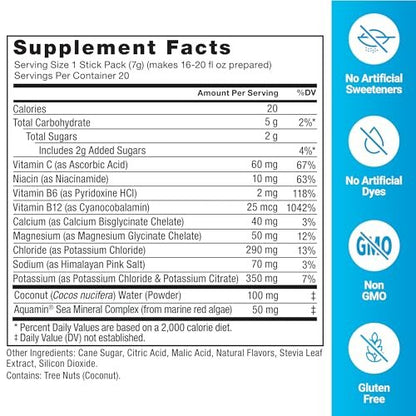 Force Factor Liquid Labs Electrolytes Pulverbeutel – Tropische Früchte – Hydrationsbeutel für Elektrolytwasser mit 5 essentiellen Elektrolyten, Vitaminen, Mineralien und Antioxidantien, 20 Sticks