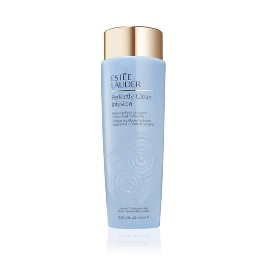 Estée Lauder Perfectly Clean Infusion Balancing Skin Essence Gesichtslotion Toner mit Aminosäure + Seerose, 400 ml