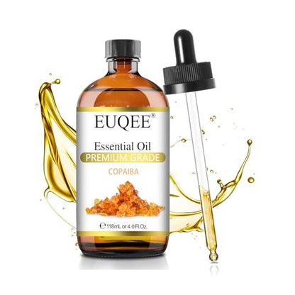 EUQEE Copaiba Öl 118 ml – Reines Copaiba ätherisches Öl mit Pipette für Diffuser, DIY Seife, Kerzenherstellung, Aromatherapie (4 fl oz)