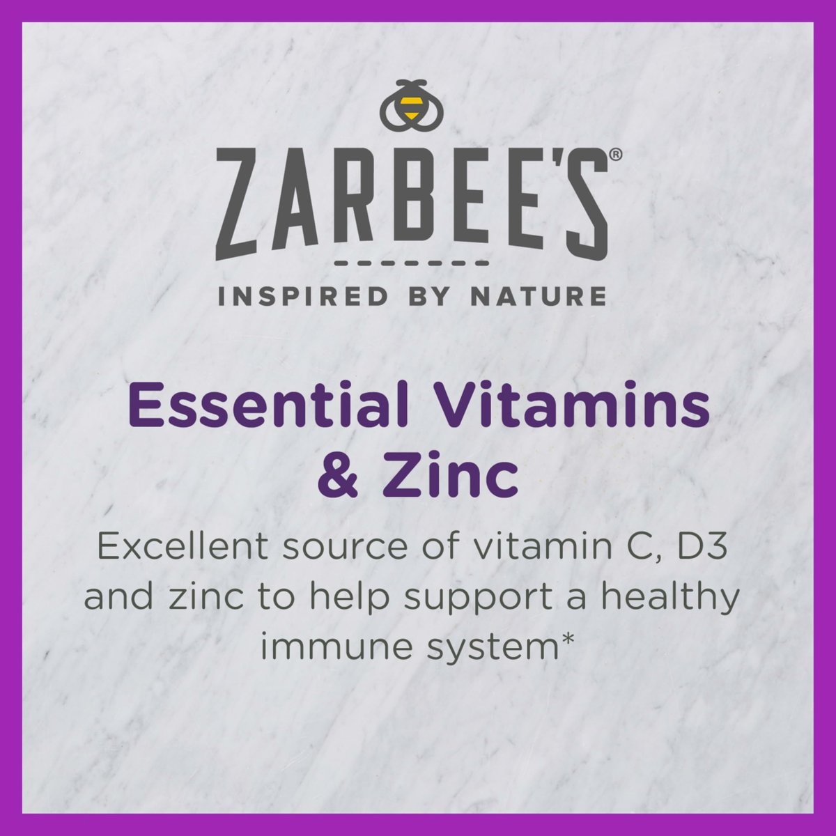 Zarbee's Kinder Immununterstützung mit Vitamin C, D & Zink – tägliche Immunvitamine für Kinder ab 4 Jahren, natürlicher tropischer Fruchtgeschmack, 28 Kautabletten