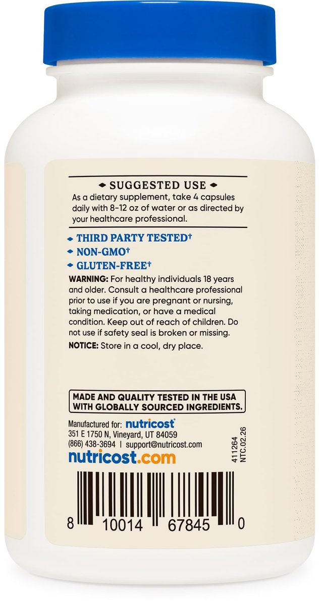 Nutricost Grass Fed Dörrobst Rinderleber Kapseln 3000mg (750mg pro Kapsel), 120 Kapseln - Ohne Hormone, Non-GMO, Glutenfrei, Weidehaltung, Freilandhaltung
