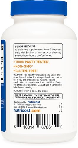 Nutricost Tongkat Ali 1.000 mg 120 Kapseln – mit Tribulus Terrestris und BioPerine, vegetarische Kapseln, Non-GMO, glutenfrei, potenter Extrakt