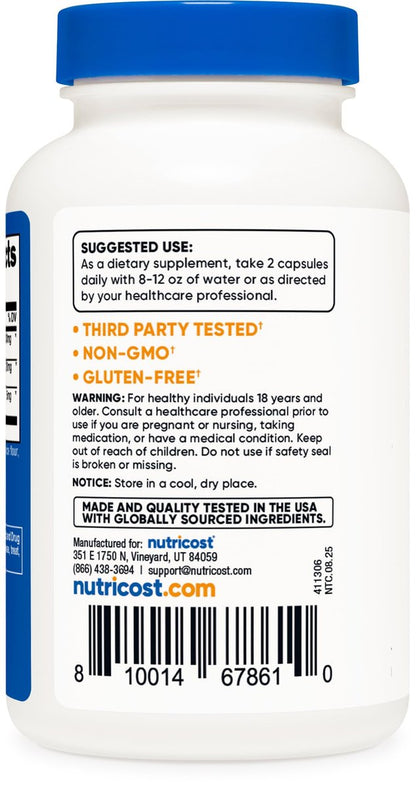 Nutricost Tongkat Ali 1.000 mg 120 Kapseln – mit Tribulus Terrestris und BioPerine, vegetarische Kapseln, Non-GMO, glutenfrei, potenter Extrakt