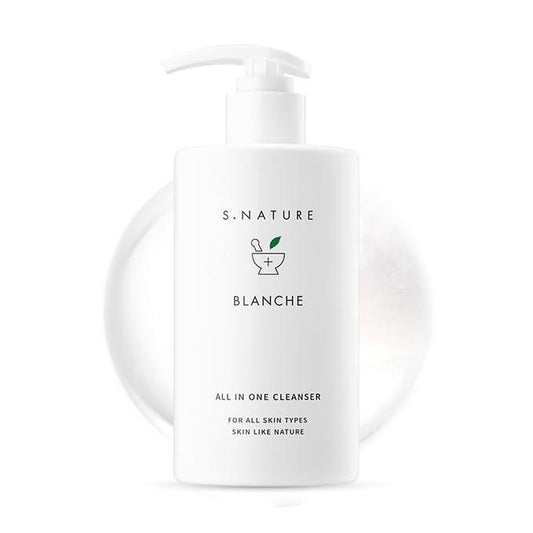 S.NATURE BLANCHE CLEANSER 260ml – All-in-One, Mild, Feuchtigkeitsspendend mit Hyaluronsäure & Beta-Glucan