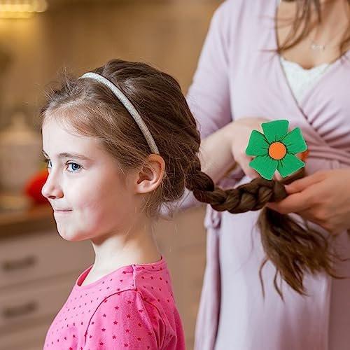 12 Stück Große Blumen-Haargummis für Kleinkinder – Bunte Haar-Accessoires in Pink, Lila, Orange, Blau, Grün, Gelb (6 Paare)